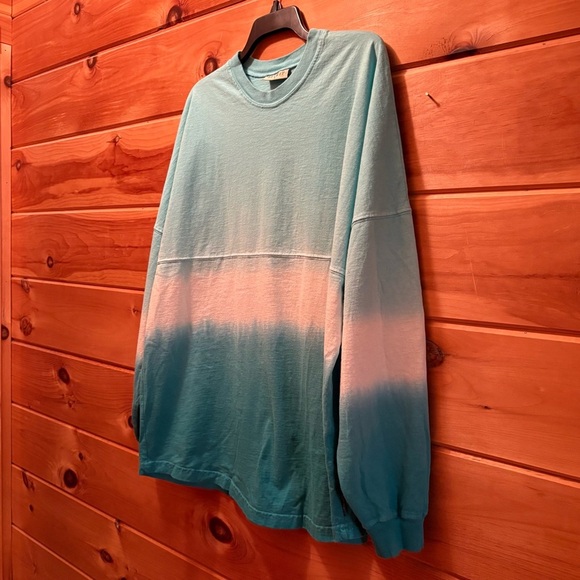 Spirit Teal and White Ombre Long Sleeve Tee - Picture 2 of 7